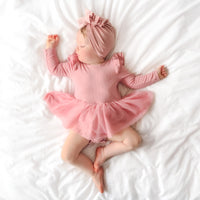 Cozy LS Tutu Dress - Rosewater