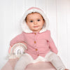 Fur Hood Knitted Cardigan - Rosewater