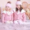 Fur Hood Knitted Cardigan - Rosewater