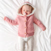 Fur Hood Knitted Cardigan - Rosewater