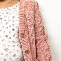 Knitted Cardigan - Rosewood
