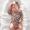 Leopard Knitted Romper - Rosewood
