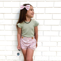 Cozy Short Sleeve Flutter - Sage