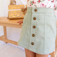 Cord Skirt - Sage