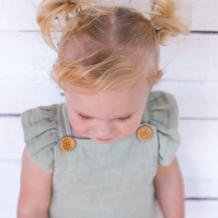 Muslin Button Romper - Sage