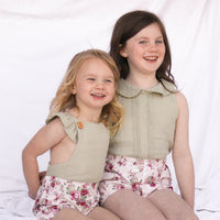 Muslin Button Romper - Sage