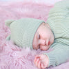 Knitted Bear Beanie - Sage