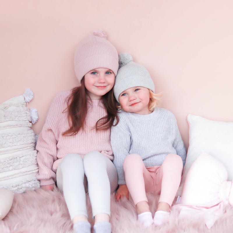 Knitted Beanie - Rose Quartz