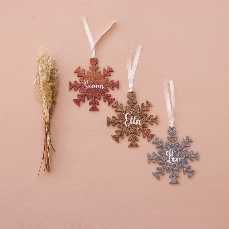 Ornament - Glitter Snowflake - UV Printed