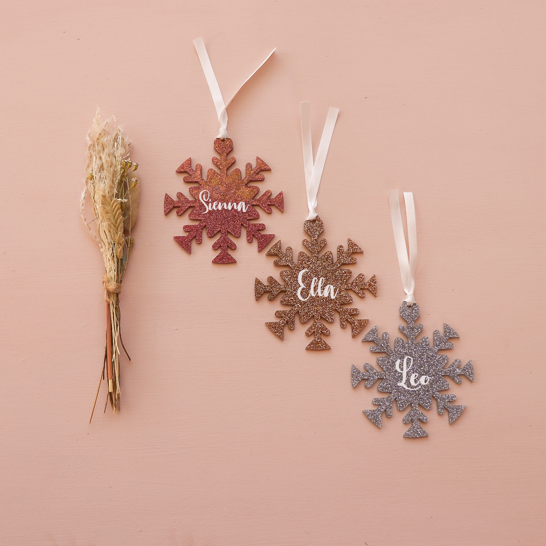 Ornament - Glitter Snowflake - UV Printed