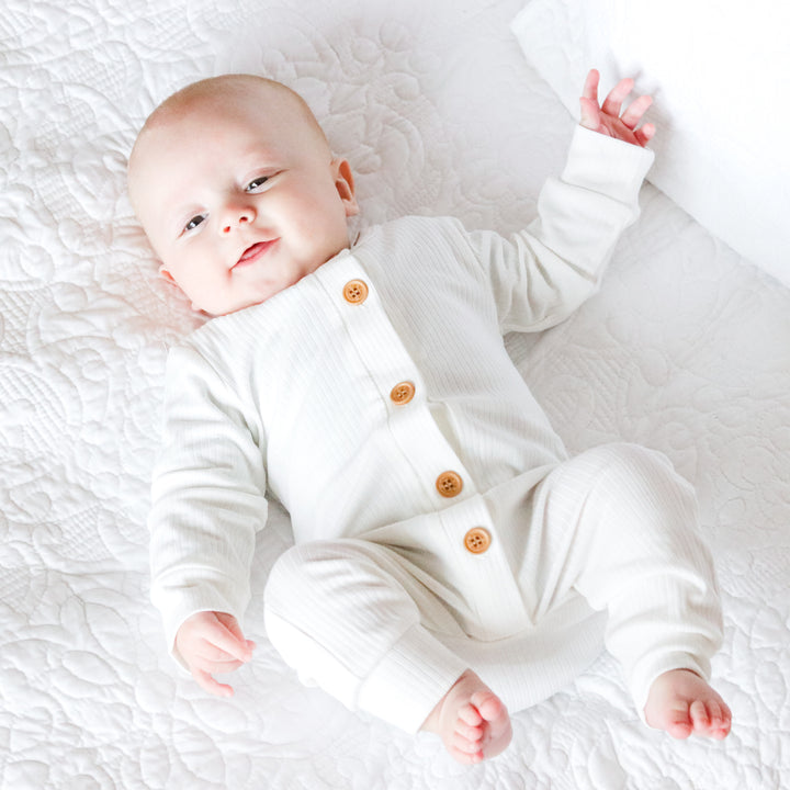 baby long sleeve white romper