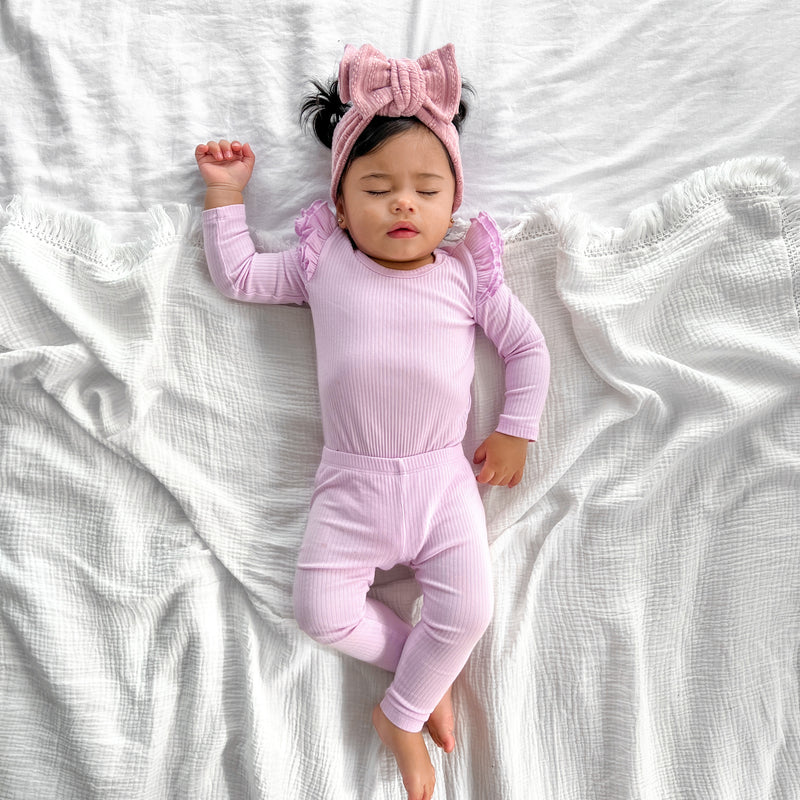 Cozy Long Sleeve Flutter - Sweetest Lilac