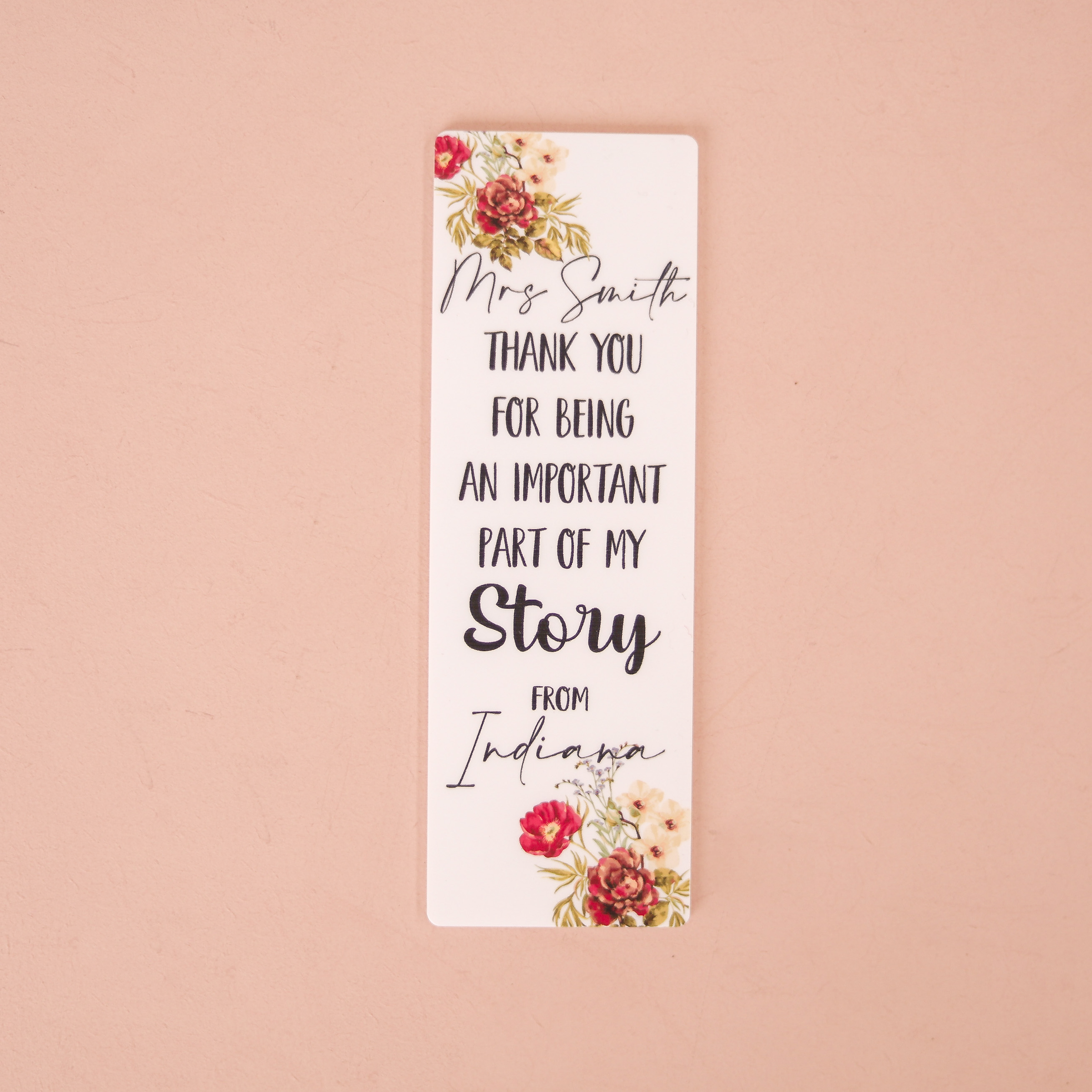 Book Mark - Thank you for being an important part...