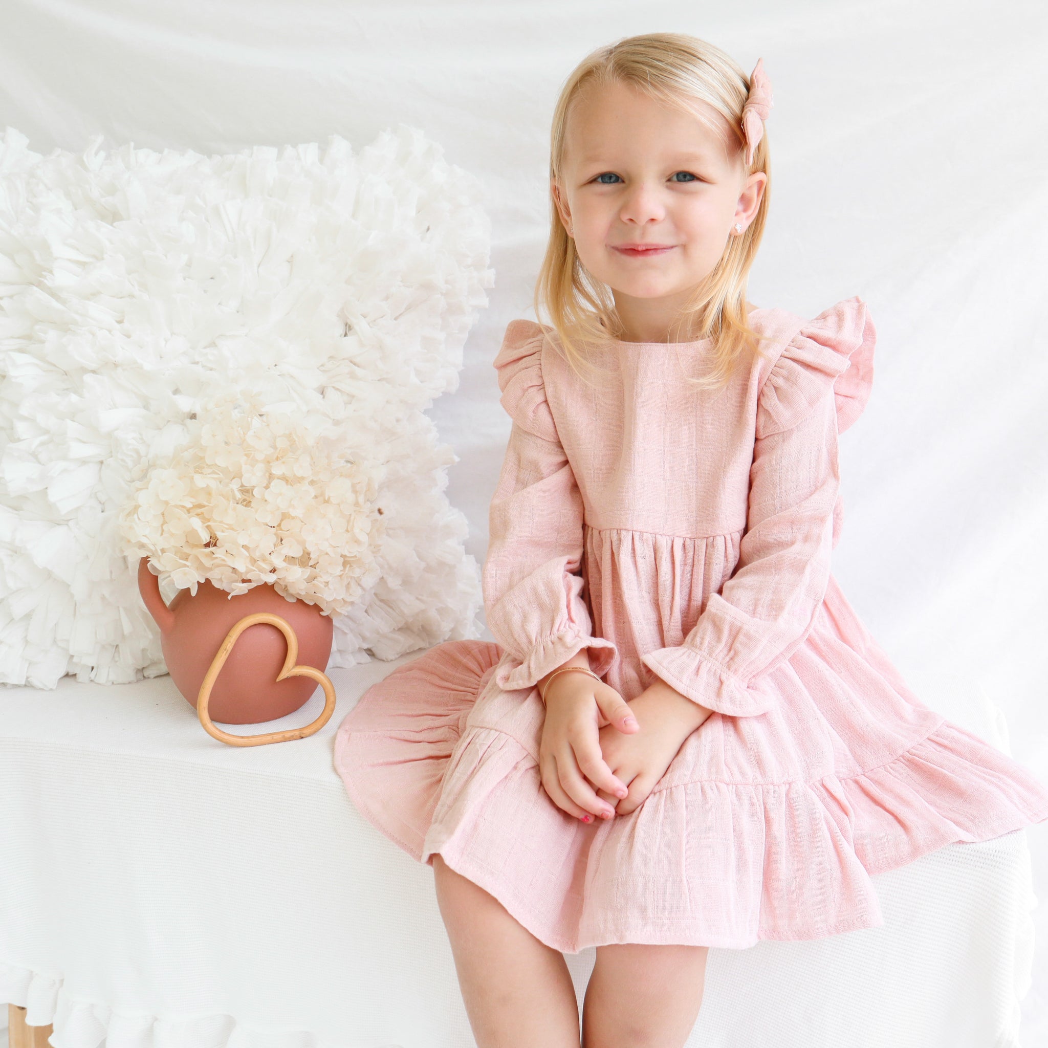 Pink dress ruffle clearance