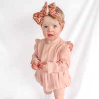 Muslin LS Bubble Romper - Vintage Pink