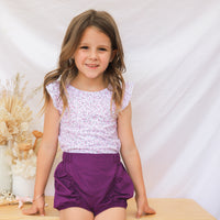 Shorts & Bow - Raisin Purple