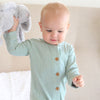 Waffle Long Sleeve Louie Romper - Seafoam