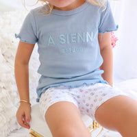 Logo Waffle Tee - Blue Mist