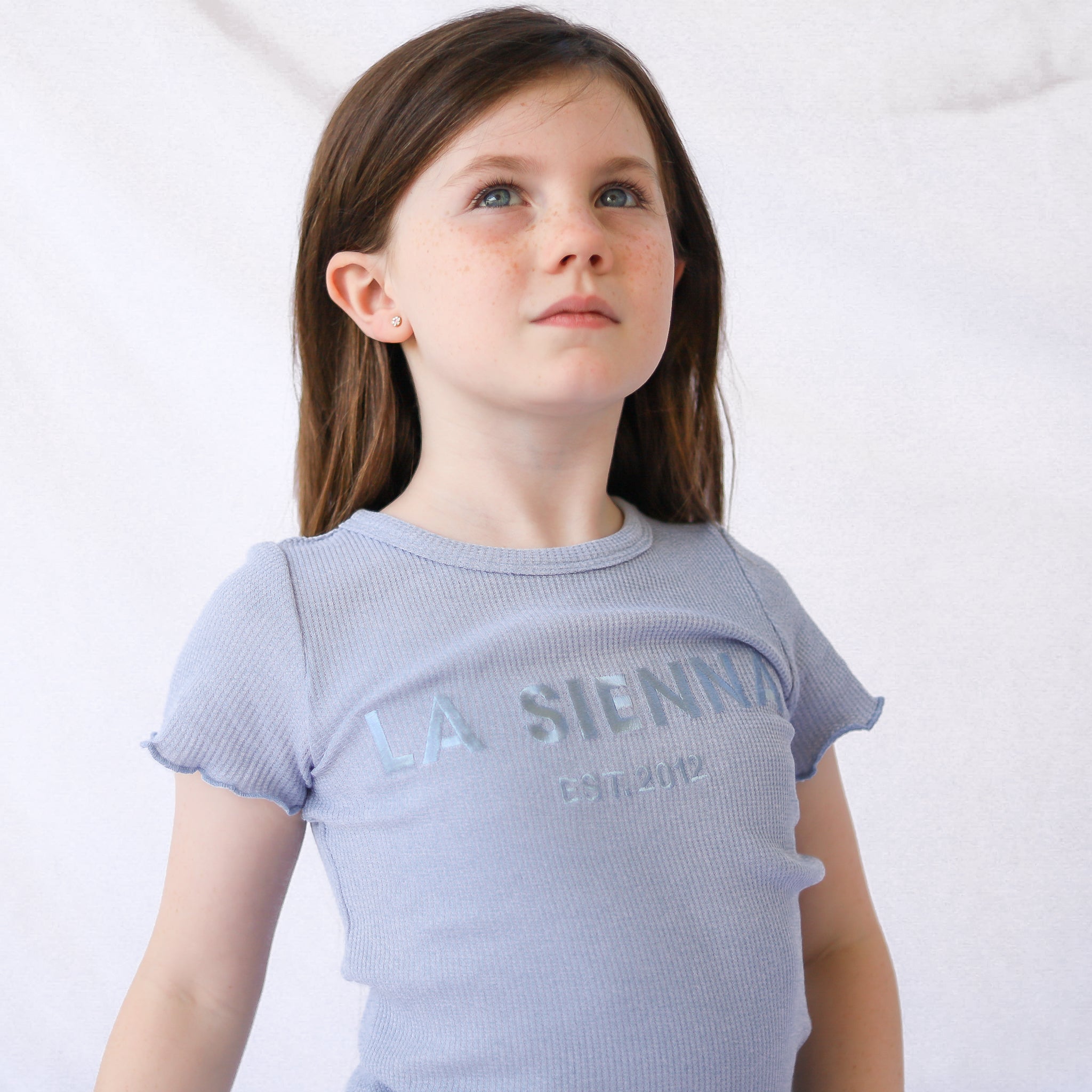 Logo Waffle Tee - Blue Mist