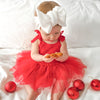 Tie Up Waffle Tutu Dress - Red