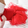Tie Up Waffle Tutu Dress - Red