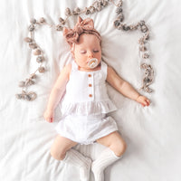 Coco Button Top - White Noella