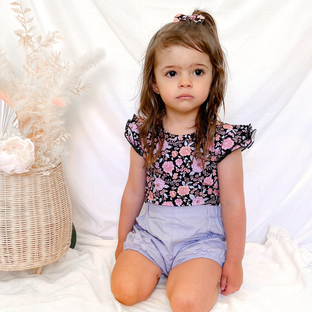 Floral Short Sleeve Flutter - Alayna