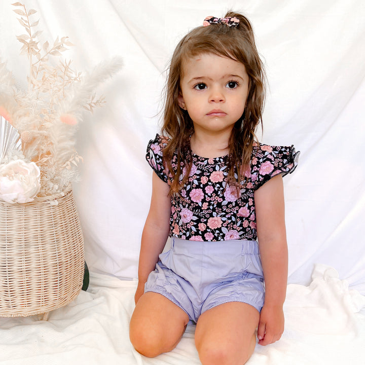 Floral Short Sleeve Flutter - Alayna