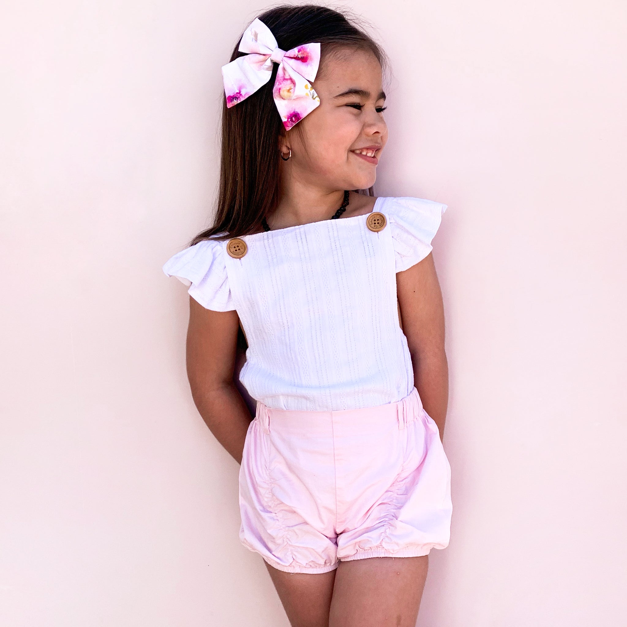 Button Romper - White Noella