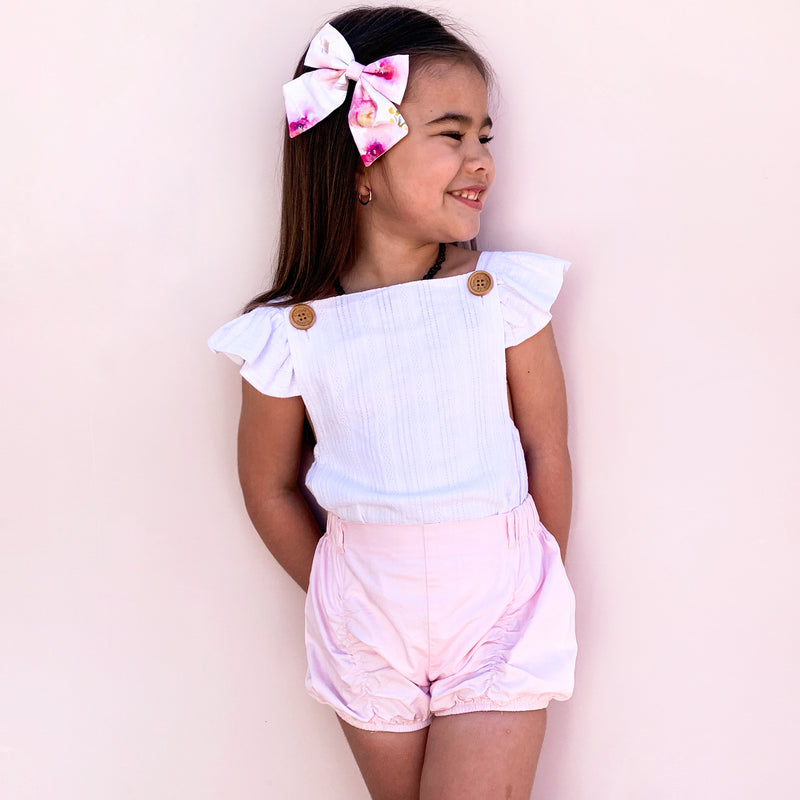 Button Romper - White Noella