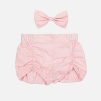 Shorts & Bow - Baby Pink