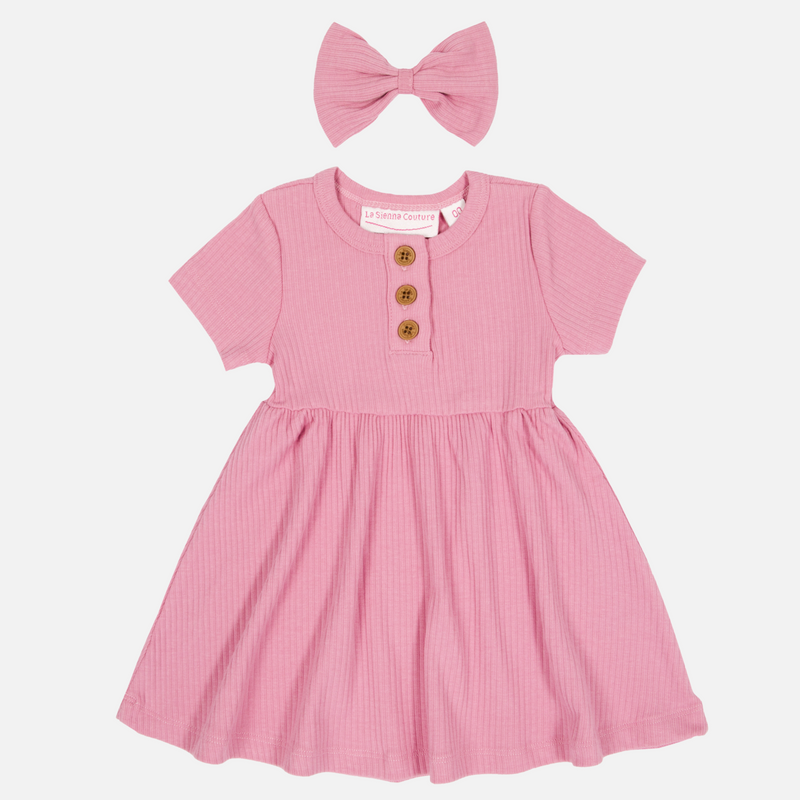 Cozy Basic SS Dress - Berry