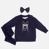 Easter Personalised Crew Neck - Bunny W/ Bow - Navy