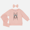 Easter Personalised Crew Neck - Bunny W/ Bow - Peach