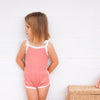 Cozy Vintage Tie-Up Singlet & Shorts Set - Burnt Rose