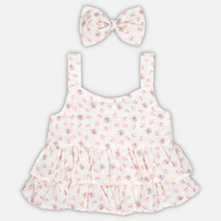 Muslin Ruffle Peplum Top - Elyse