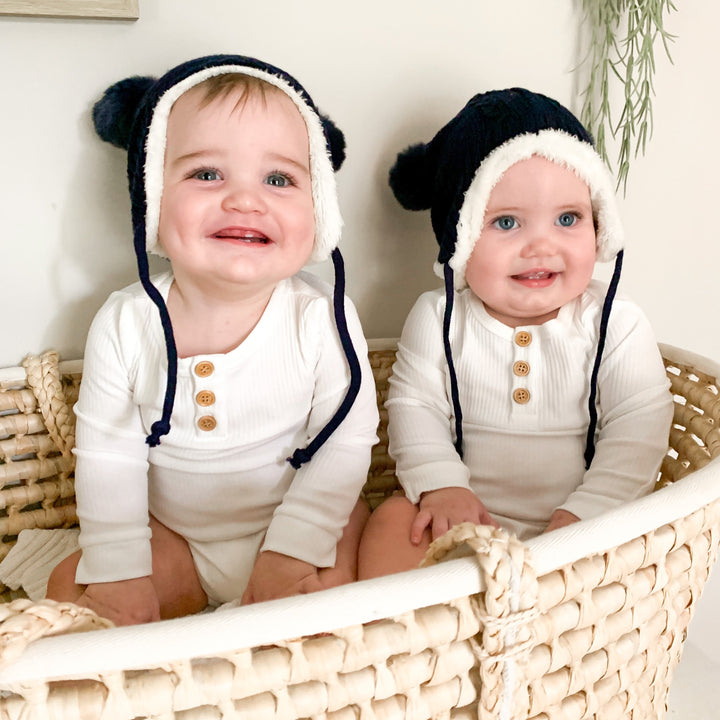 Fur Bear Beanie - Navy