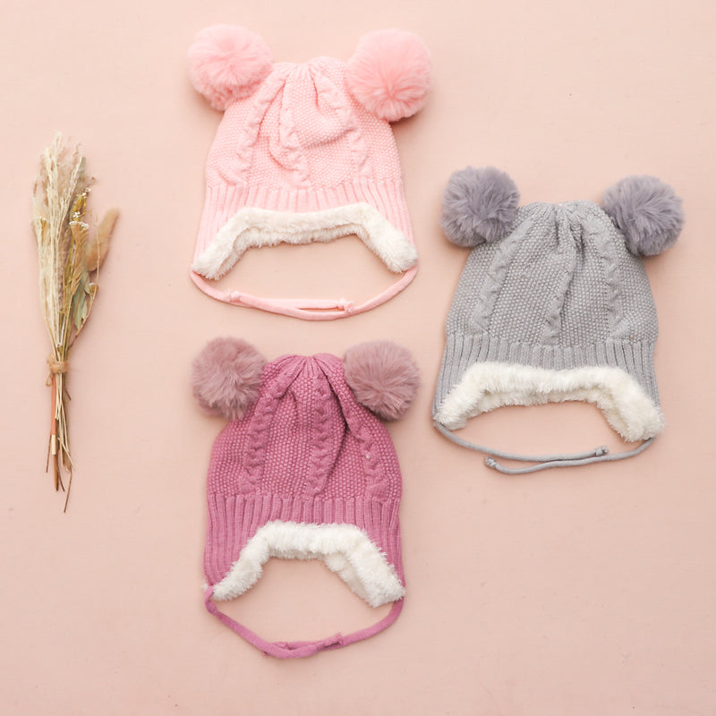 Fur Bear Beanie - Grey
