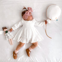 Muslin Ruffle Dress - Coconut