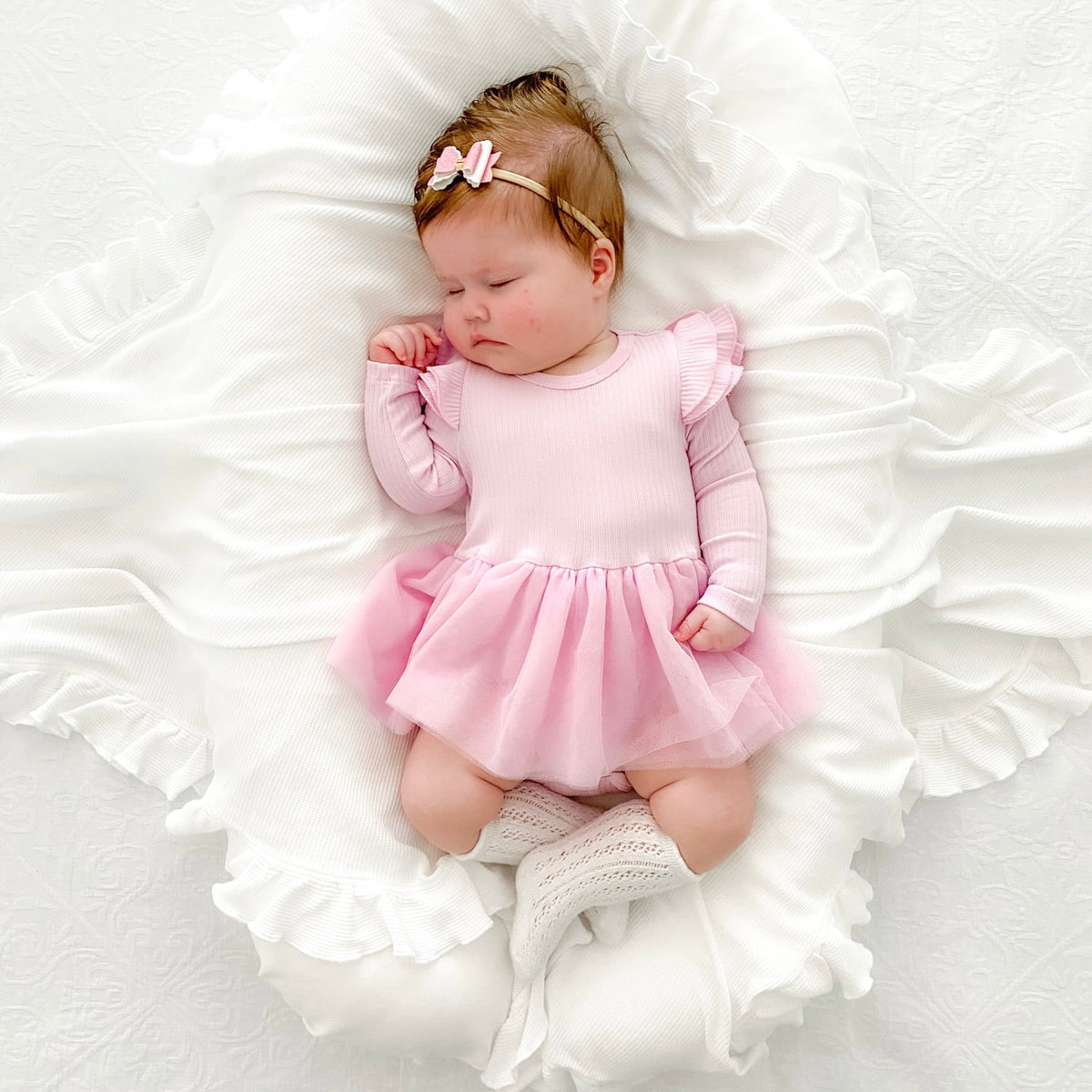 Cozy LS Tutu Dress - Original Pink Lemonade