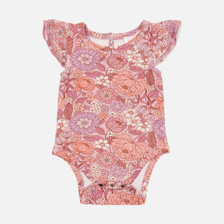 Floral Short Sleeve Flutter - Lainey
