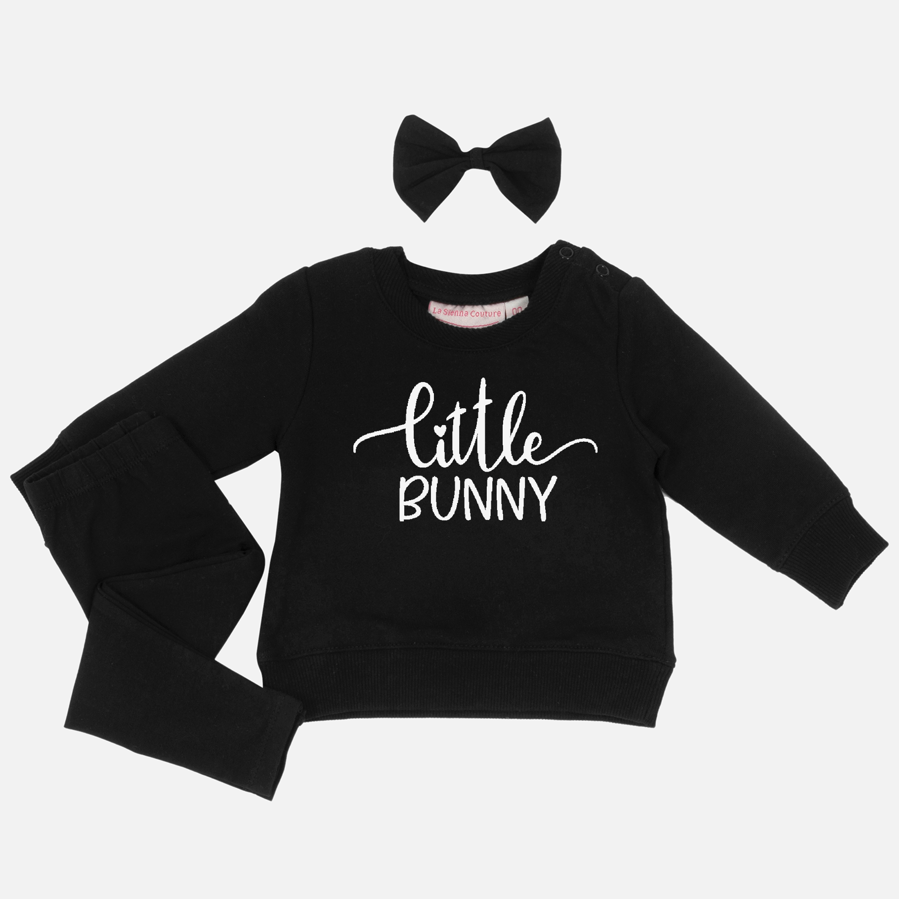 Easter Personalised Crew Neck - Little Bunny - Text Only - Black