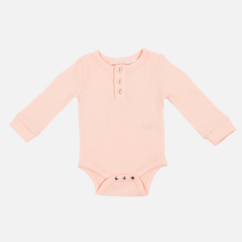 Cozy Long Sleeve Bodysuit/Top - Peach Dust