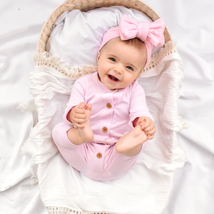 baby long sleeve pink romper