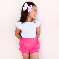 Shorts & Bow - Pink Sherbet