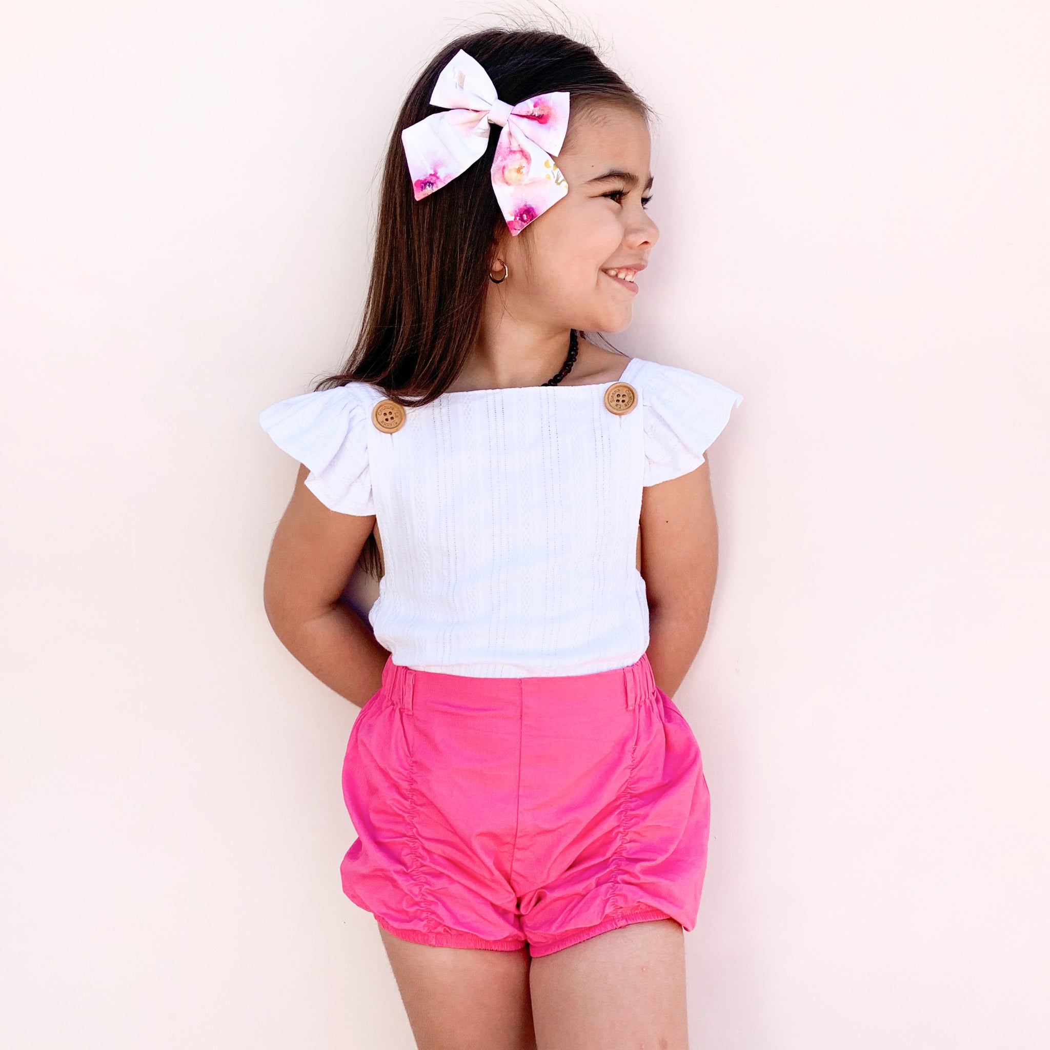 Button Romper - White Noella