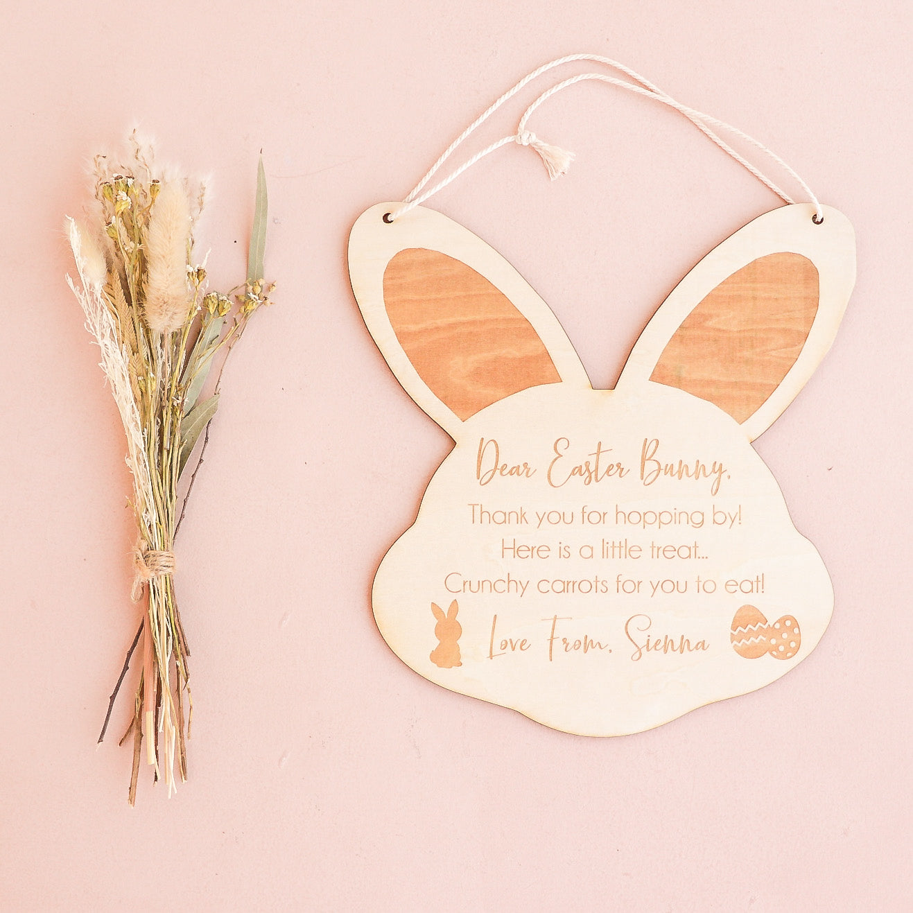 Wooden Sign - Easter Bunny Thank You For Hopping