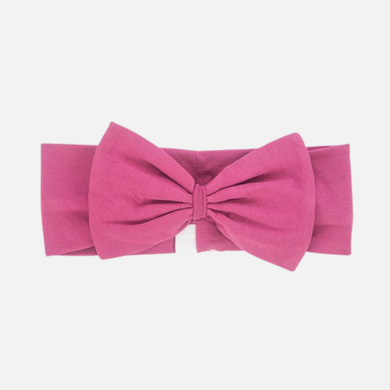 Stretchy Bow Headband - Berry
