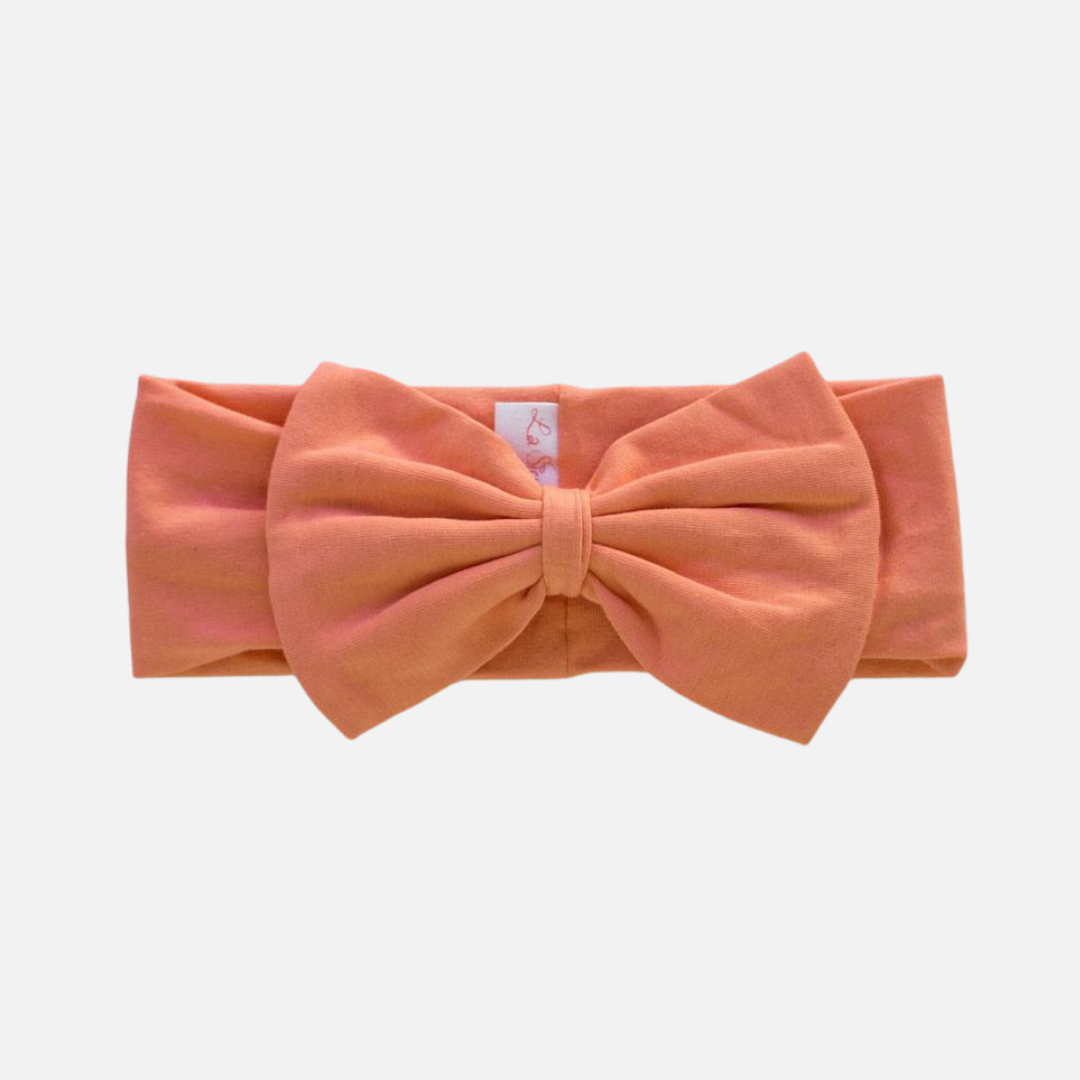 Stretchy Bow Headband - Coral