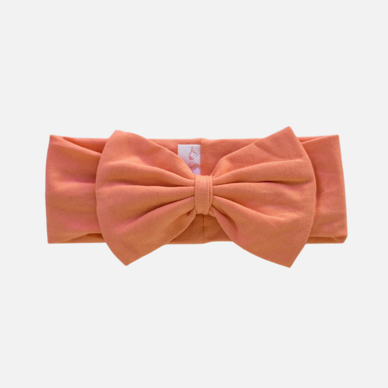 Stretchy Bow Headband - Coral